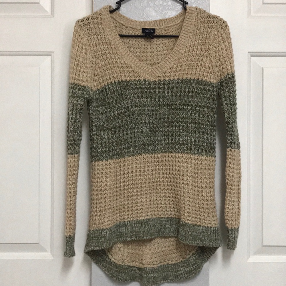 Green and brown sweater
